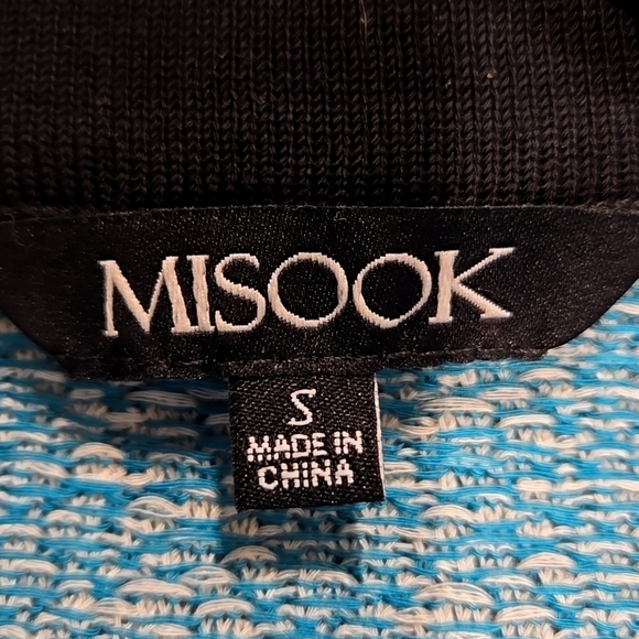 Misook-Open Cardigan Hook Closure Long Sleeve Knit Beaded Blue-Size Small - Picture 5 of 17